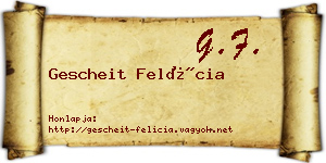 Gescheit Felícia névjegykártya