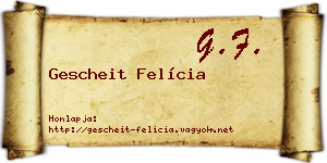 Gescheit Felícia névjegykártya